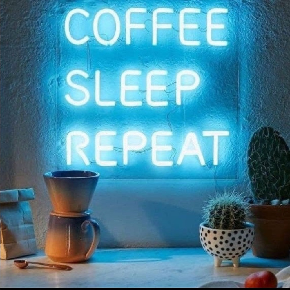Coffe sleep repeat led Neon sign